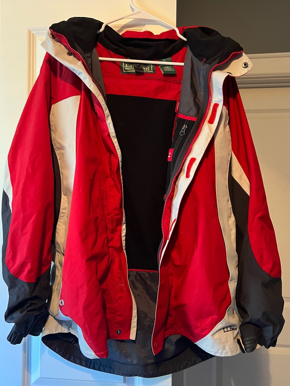 L.L. Bean Red, White and Black Men's Ski Jacket